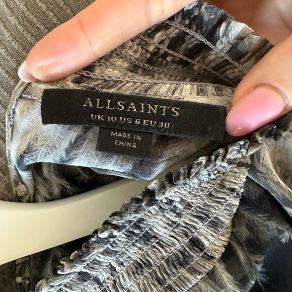 All Saints Feather-print Woven dress - Picture 15 of 15